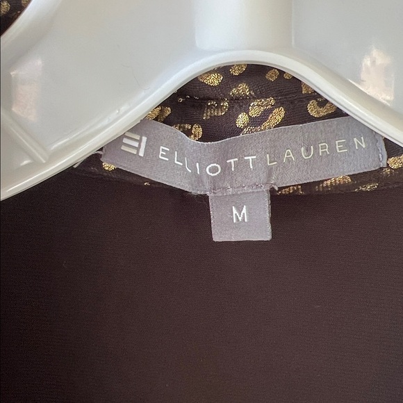 Elliott Lauren SzM Gold Digger Lurex Shirt Black & Gold Evening Animal Print - Picture 4 of 8